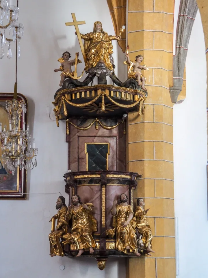 Pulpit at Stadtpfarrkirche St Peter und Paul, Bleiburg