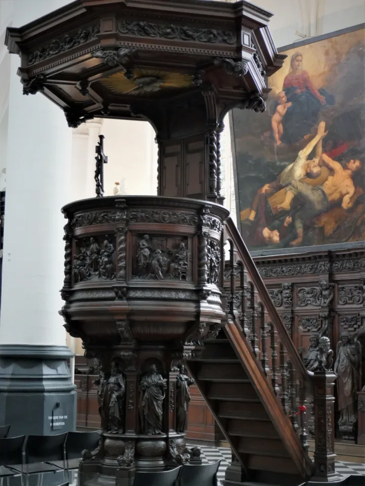 Pulpit at St Pauluskerk, Antwerpen