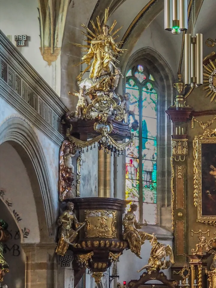 Pulpit at Kostel svaty Bartolomeje, Pardubice