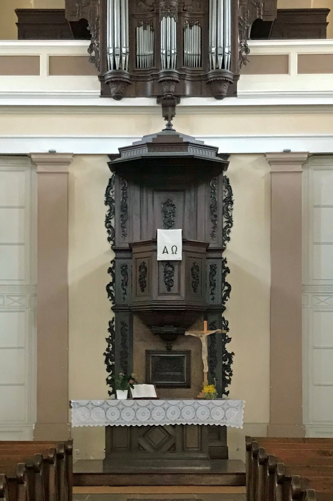 Preekstoel in Eglise protestante Sainte Marguerite, Riquewihr
