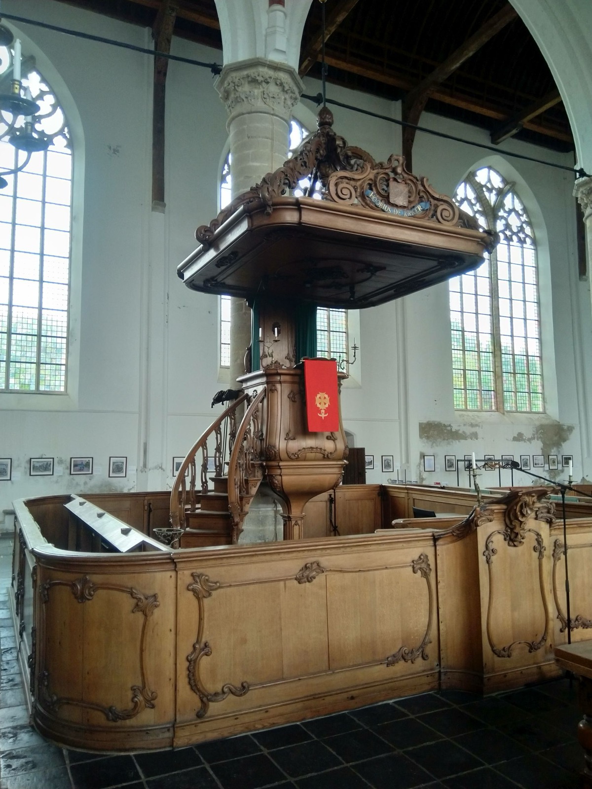 Preekstoel in Grote of Sint Nicolaaskerk, Bouwershaven