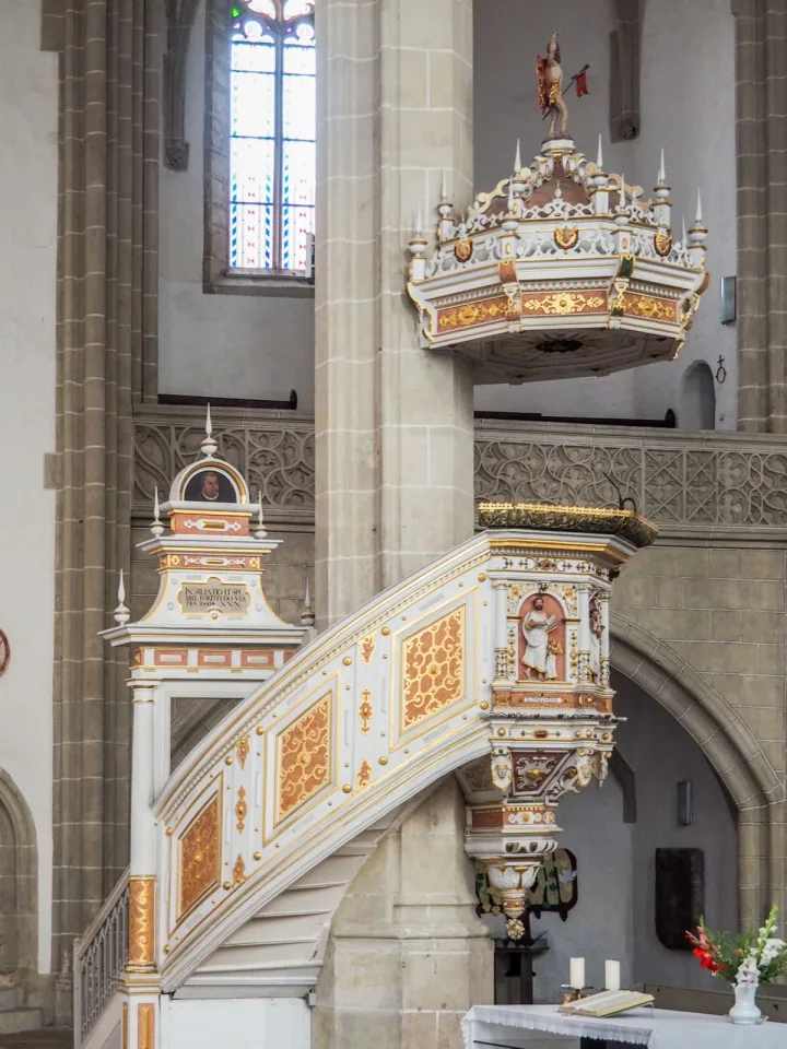 Preekstoel in Stadtkirche St Marien, Torgau