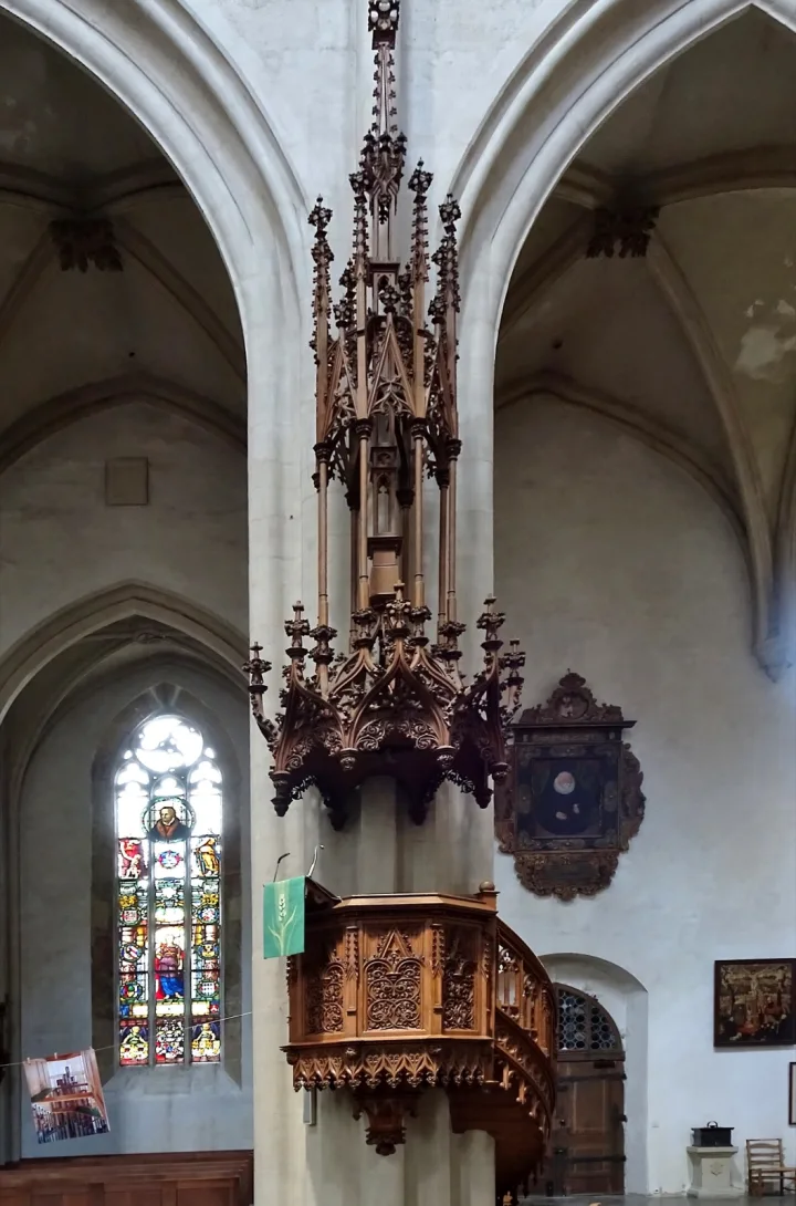 Preekstoel in Sankt Jakobskirche, Rothenburg ob der Tauber