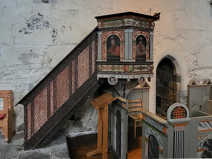 Pulpit at Utstein klosterkyrkje, Mosteroy