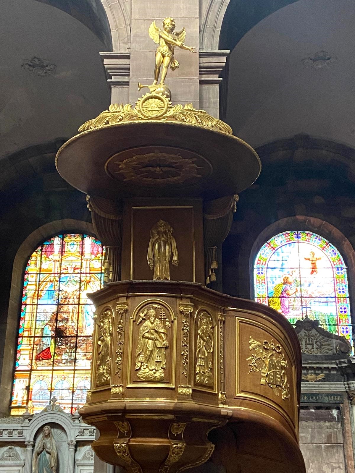 Preekstoel in Cathedrale Saint Chrisophe, Belfort