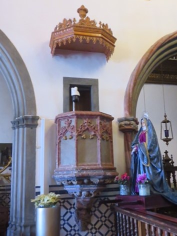 Preekstoel in Igreja de Sao Bento, Ribeira Brava