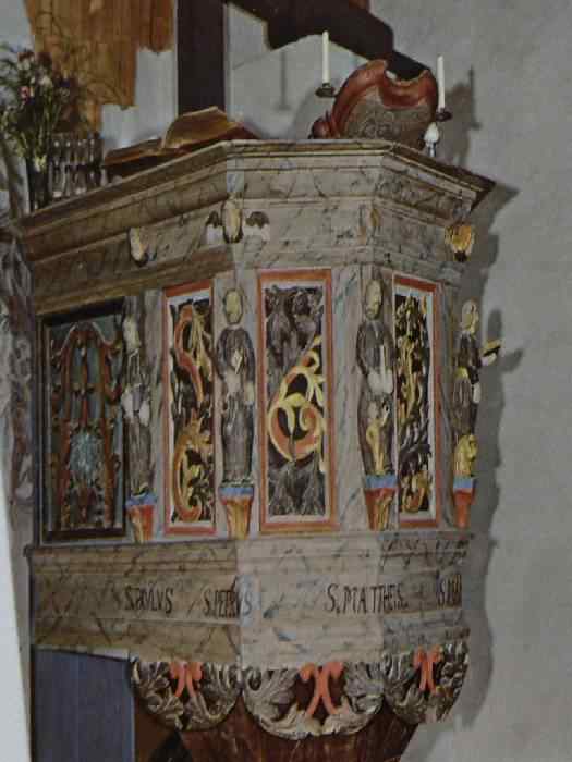 Preekstoel in Gamla Kyrka, Atvids