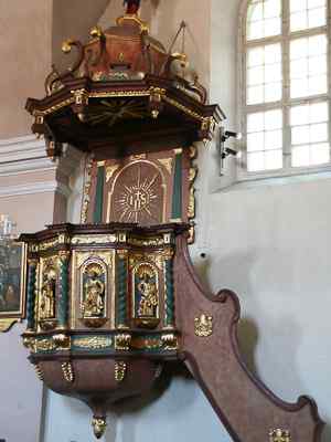 Pulpit at Pfarrkirche Orth an der Donau, Orth an der Donau