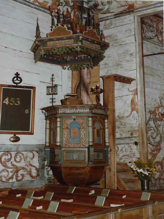 Pulpit at Granhult Wooden Church, Granhult