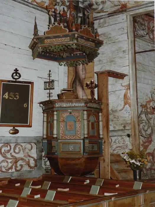 Preekstoel in Granhult Wooden Church, Granhult