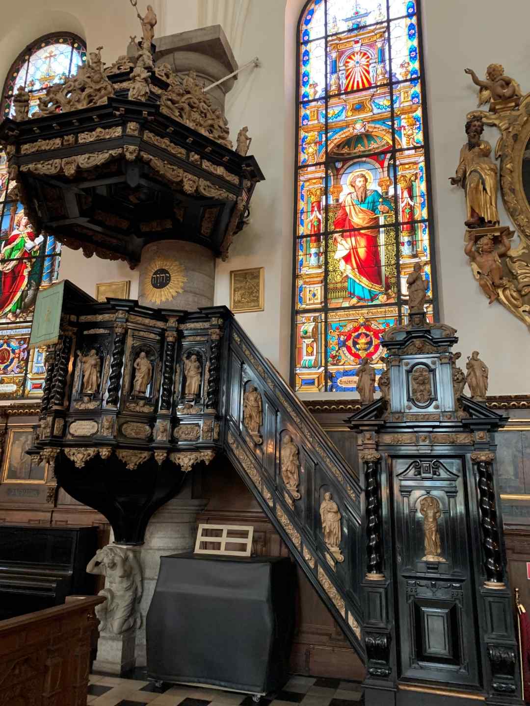 Preekstoel in Tyska kyrkan St Gertrud, Stockholm