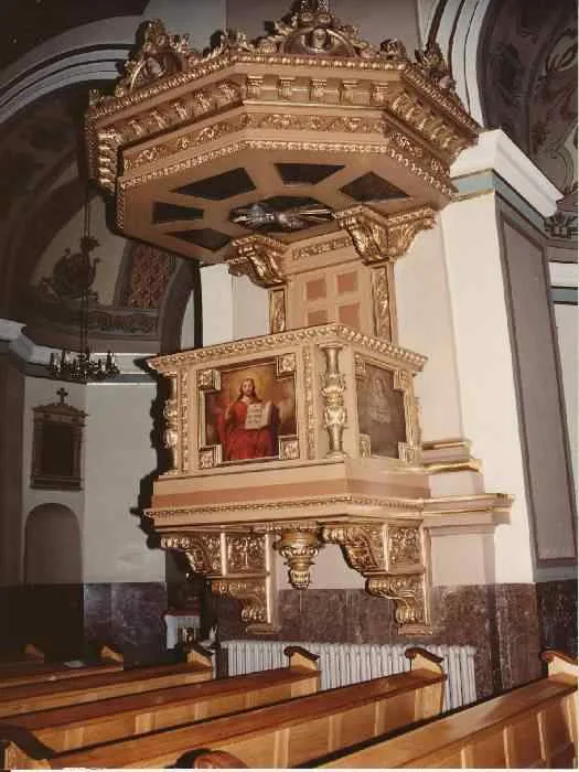 Pulpit at Par Wniebowziecia Najswietszej Maryi Panny, Klodzko