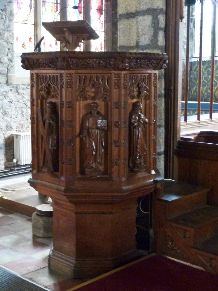Pulpit at Parish church of St Andrew, Ashburton