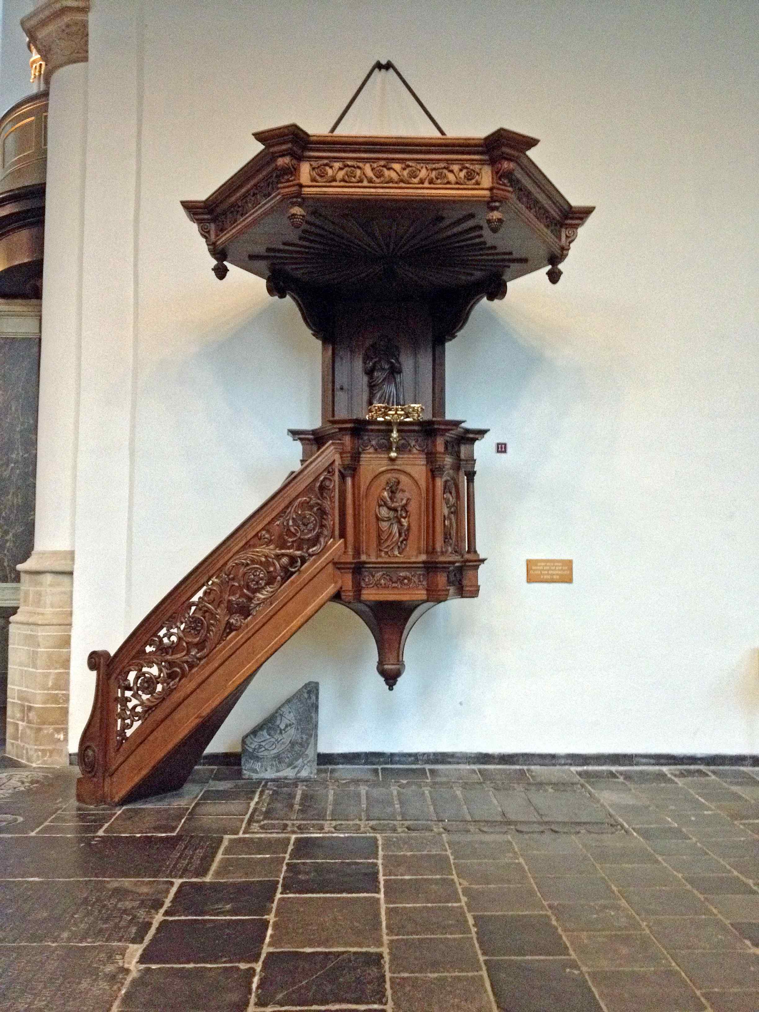 Preekstoel in Oude Kerk, Delft