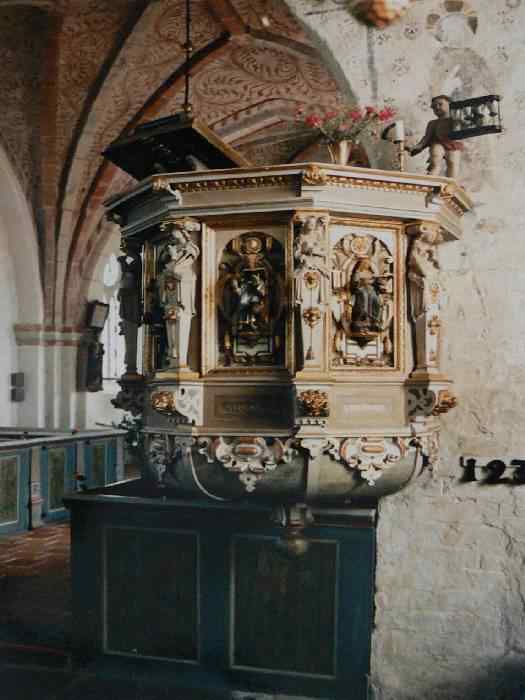 Pulpit at St Olaf, Bösarp