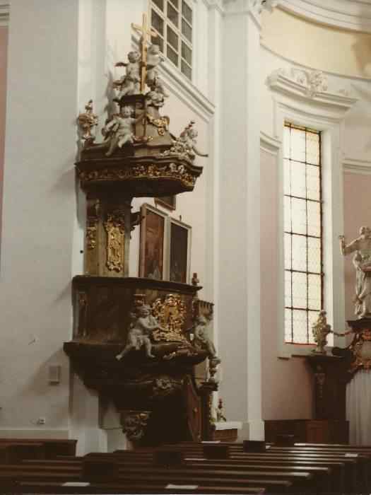 Preekstoel in Kostel sv.Jakuba Vetsiho, Jicin