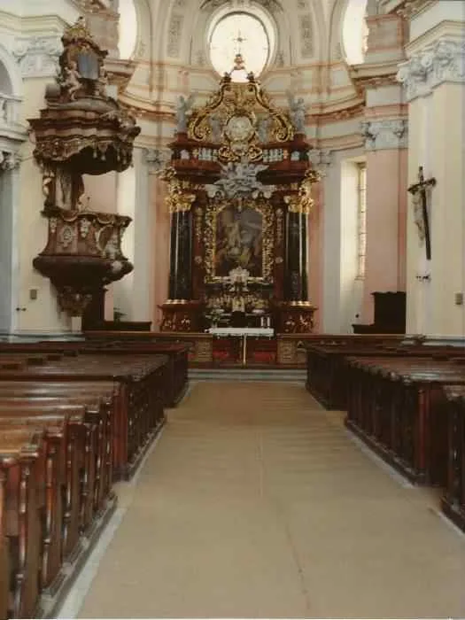 Preekstoel in Bazilika minor Sv. Vavrince Kostel, Jablonne v Podjestedi