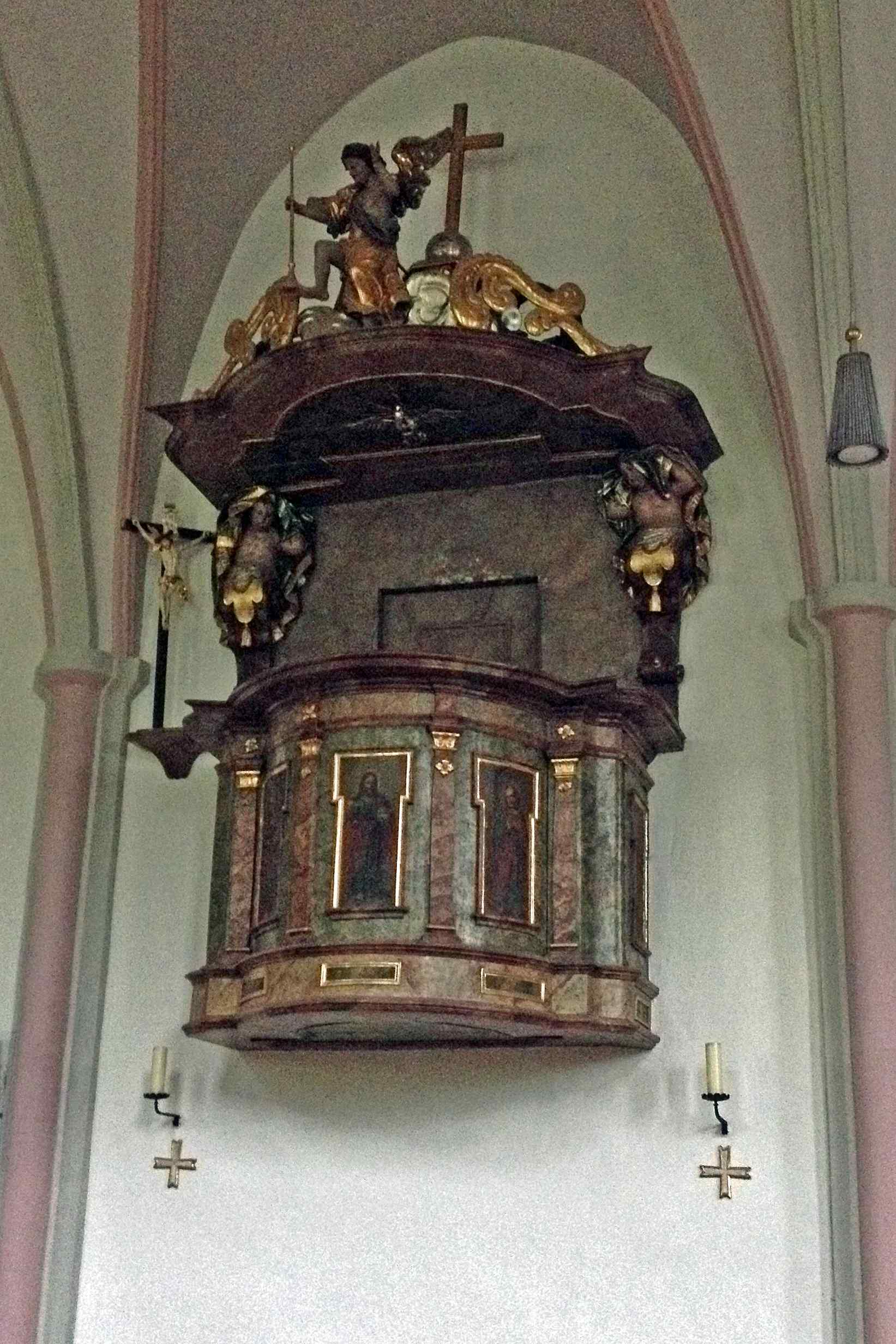 Preekstoel in Pfarrkirche St Sebastian, Ramsau bei Berchtesgaden