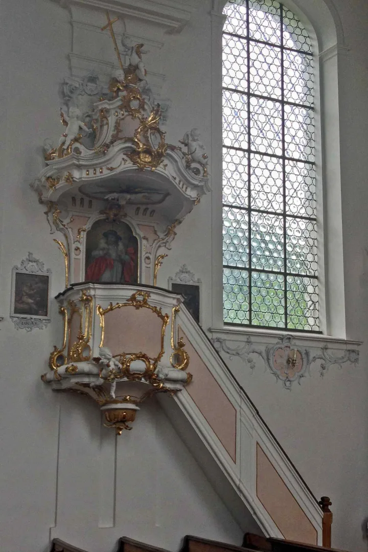 Preekstoel in Pfarrkirche St Johann Baptist, Wessobrunn