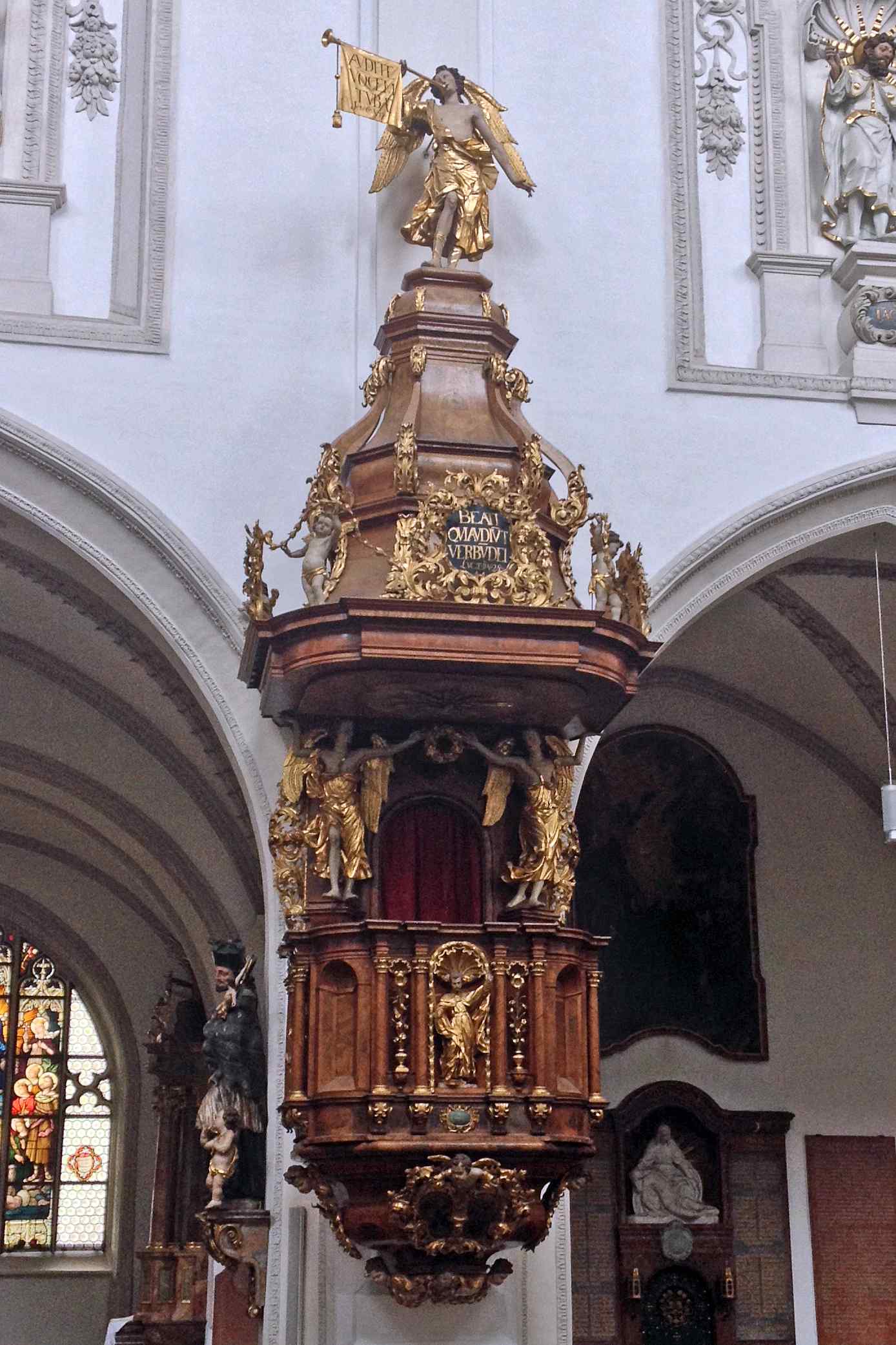 Pulpit at Pfarrkirche Maria Himmelfahrt, Landsberg am Lech