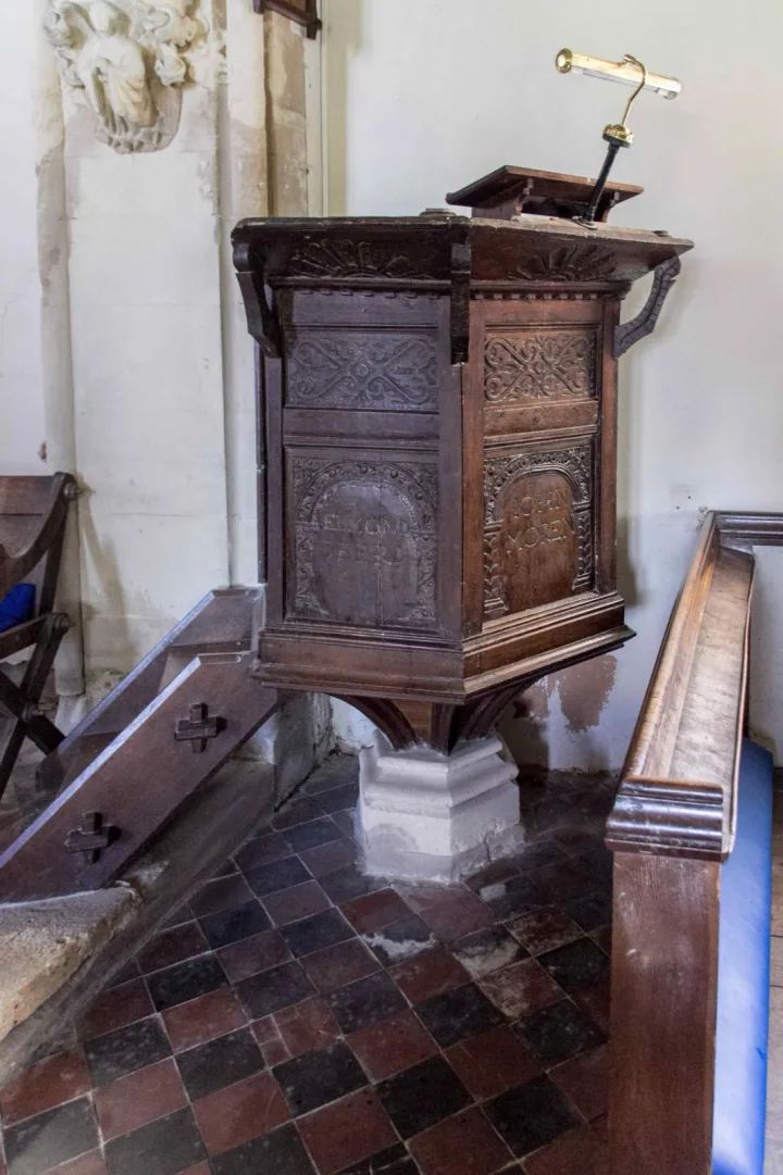 Pulpit at Church of St James the Great, Saul