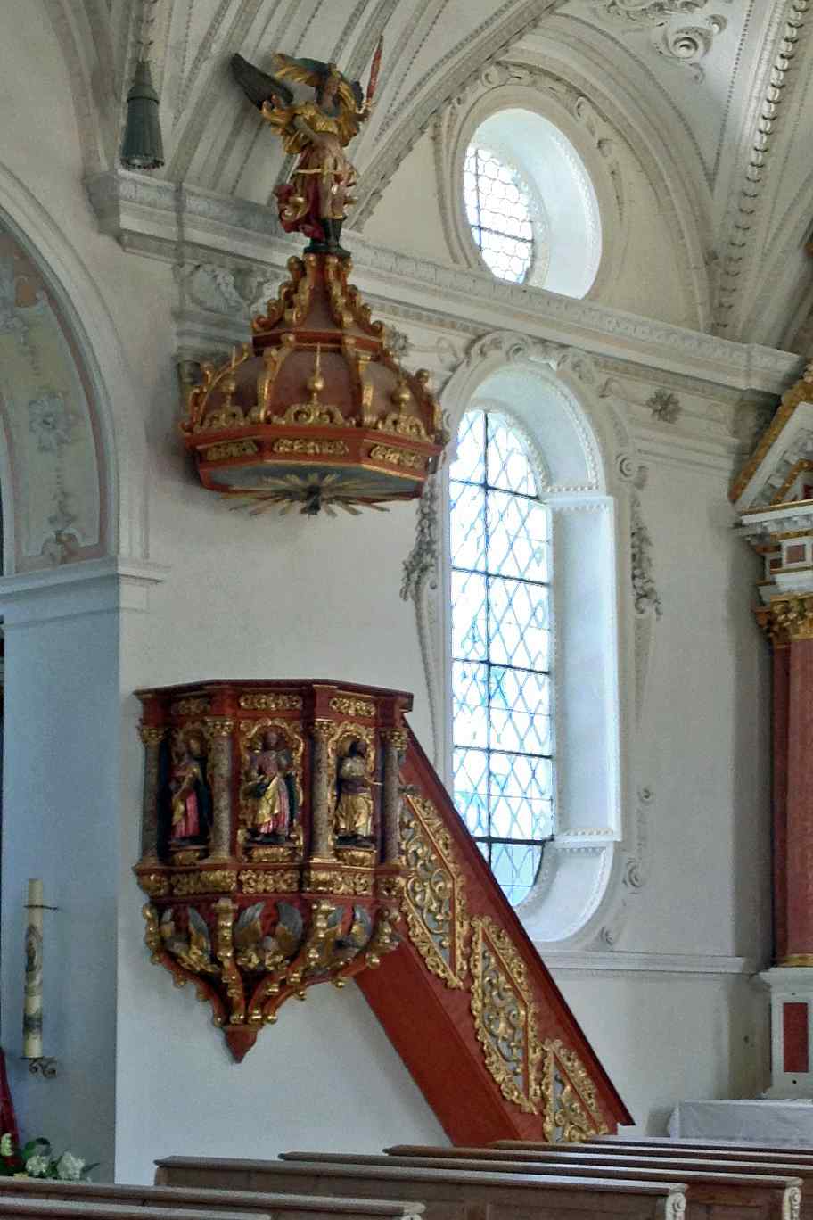 Preekstoel in Wallfahrtskirche Ilgen Maria Heimsuchung, Steingaden