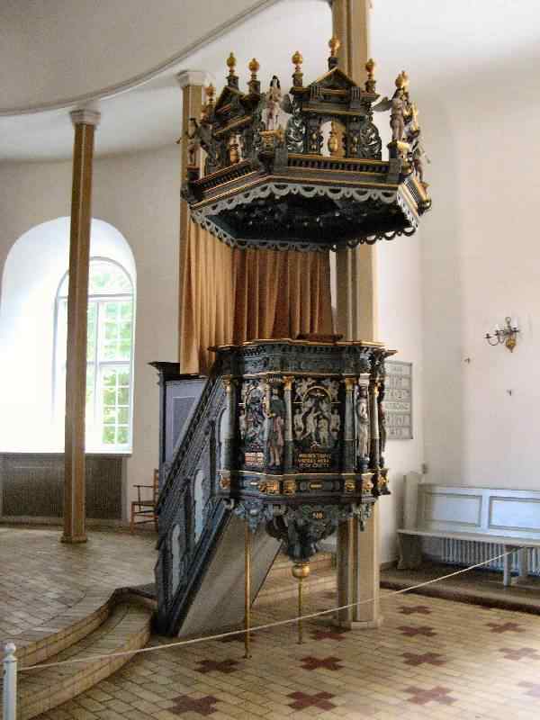 Pulpit at Aeroskobing Kirke, Aeroskobing