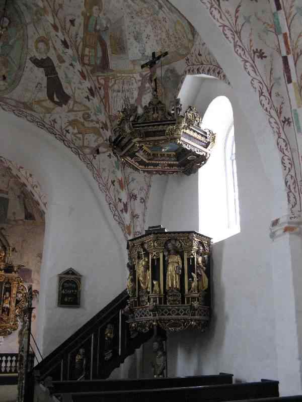 Preekstoel in Elmelunde Kirke, Mon